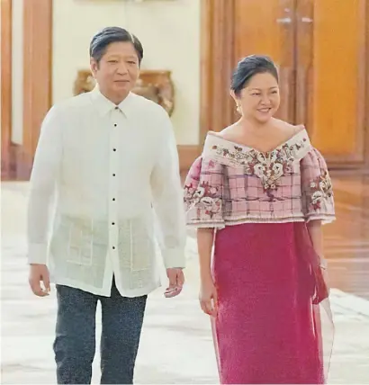  ?? ?? PRESIDENT Ferdinand Marcos Jr. and First Lady Liza Araneta-Marcos.