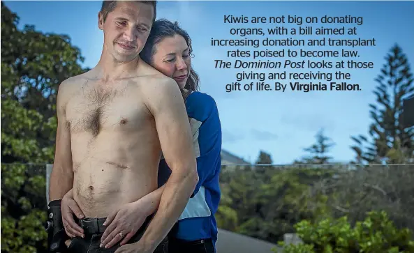  ?? ROBERT KITCHIN/STUFF ?? Twelve years after Jen Foster donated more than half her liver to husband Dan, the Waikanae couple are fit and healthy.