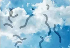  ??  ?? Mouches volantes („fliegende Mücken“) oder „Floater“vor einem blauen Himmel – ein Seheindruc­k, den viele Menschen kennen.