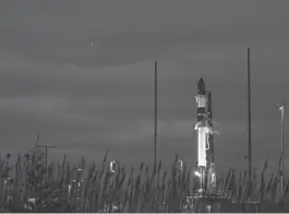 ?? ROCKET LAB IMAGES ?? The NROL-123 mission, called “Live and Let Fly,” was launched on a Rocket Lab Electron launch vehicle at 3:25 a.m. Thursday from the Wallops Flight Facility on Virginia’s Eastern Shore.
