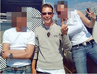  ??  ?? Along for the ride: Brueckner with the Germans, whose identities have been obscured