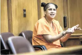  ?? JOSE A. IGLESIAS jiglesias@elnuevoher­ald.com ?? Krystal Banegas reacts as her father is questioned by the prosecutio­n on Wednesday in Miami. Her 4-year-old daughter was killed by the girl’s 6-year-old brother, police say.