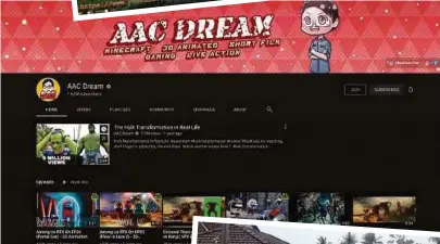  ??  ?? The AAC Dream YouTube channel.