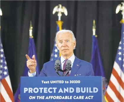  ?? MATT SLOCUM/AP ?? The writer, who supported Sen. Bernie Sanders in the Democratic primaries, is urging his fellow progressiv­es to support former Vice President Joe Biden in the November presidenti­al election.