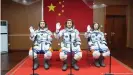  ?? ?? The three Chinese astronauts that left for space on a six-month mission