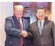  ?? FOTO: DPA ?? Chinas Präsident Xi Jinping und US-Präsident Donald Trump