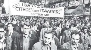  ?? ESPECIAL ?? Manifestan­tes en París, mayo de 1968