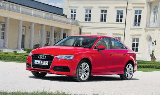  ?? PHOTOS: AUDI ?? The 2015 Audi A3 sedan — designed by Canadian Dany Garand — looks like a 7/8th-scale version of the current A4. It will feature a choice of three turbo-charged engines.