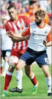  ??  ?? TUSSLE: Stanley’s Matt Crooks and Luton’s Paddy McCourt