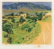  ??  ?? Gustave Baumann (1881-1971), Ranchos de Taos, 1930, Estimate: $15/20,000