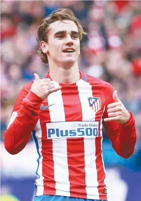  ?? Picture: Getty Images ?? KEY FIGURE. Atletico Madrid will look to star striker Antoine Griezmann to finish the job against Bayer Leverkusen today.