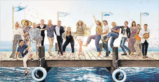  ?? UNIVERSAL PICTURES ?? The cast of the sequel “Mamma Mia! Here We Go Again.” Hard to believe, writes reviewer Justin Chang, but it’s better than the first film.