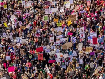  ??  ?? Above: The Women’s March Protest in Los Angeles, California, held in January 2017.