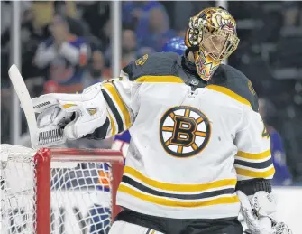  ?? USA TODAY SPORTS ?? Unrestrict­ed free agent goalie Tuukka Rask says he will only play if he can return to the Boston Bruins, the only team he’s ever played for, after he recovers from hip surgery.