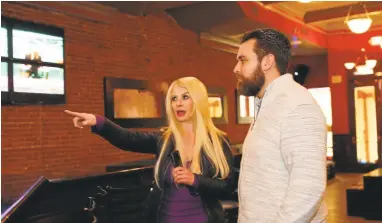  ?? GARY REYES/STAFF PHOTOS ?? Owner Jenny Wolfes gives a tour Thursday of her proposed lounge to Raul Peralez, San Jose city councilmem­ber from District 3. Peralez has been a vocal critic of Wolfes' plan last year for a nightclub in the old Bella Mia building in downtown San Jose.