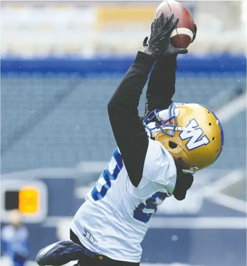  ?? Kevin King / postmedia news files ?? After bouncing around on the periphery of the NFL, receiver Rasheed Bailey finally came to the CFL’S Blue Bombers at the longtime urging of scout Ryan Rigmalden. “I wish I had done it sooner,” Bailey says.