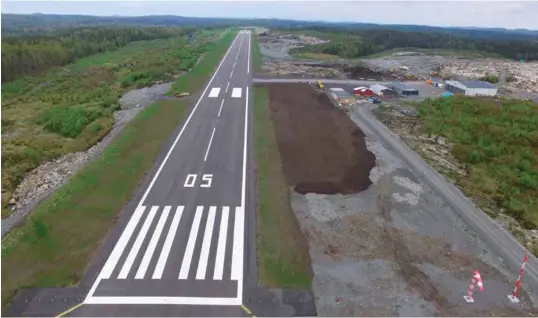  ?? & LARSEN AS FOTO: HOMDAL ?? Arendal lufthavn Gullknapp har kostet 150 millioner og er nå ferdig bygd. Men det er ikke avklart hvordan tilbudet fra flyplassen blir.