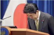  ?? EPA ?? Al Parlamento. Il premier giapponese Shinzo Abe ieri a Tokyo