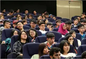  ??  ?? KDU students from the business school were greatly motivated by the entreprene­urship sharing by Leza Parker.
