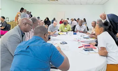  ?? CONTRIBUTE­D ?? Researcher­s and stakeholde­rs at Medallion Hall Hotel on January 16 for a research visioning session under the United States Department of Agricultur­e’s Food for Progress Jamaica Spices initiative.