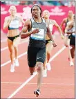  ?? (AP) ?? Semenya Caster from South Africa crosses the finish line to win the women’s 800-meter at the Internatio­nal Mohammed VI track and field meeting in Rabat, Morocco, on May 22.