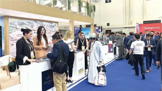  ?? ?? ↑
A view of exhibitors and visitors during ATM 2024 in Dubai on Thursday.