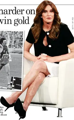  ??  ?? SECRETS: Caitlyn Jenner today, right, and above winning Olympic gold as Bruce Jenner in 1976