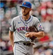  ?? Mike Stewart/Associated Press ?? New York Mets pitcher Tyler Jay walks on the mound during the ninth inning against the Atlanta Braves Thursday in Atlanta.