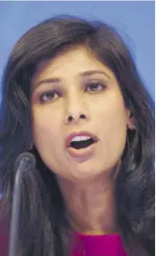  ??  ?? Gita Gopinath, IMF chief economist and director of the Research Department