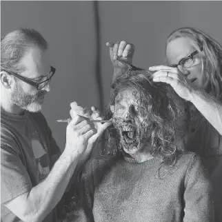  ?? GENE PAGE/AMC ?? Greg Nicotero creates monsters as the special effects makeup designer for The Walking Dead.