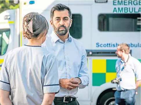  ??  ?? DIFFICULT DECISIONS: Humza Yousaf said some health boards were having to pause non-urgent surgery.