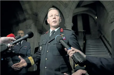  ?? THE CANADIAN PRESS FILES ?? Chief of defence staff Gen. Jonathan Vance says he is not in a rush to start sending Canadian peacekeepe­rs out the door.