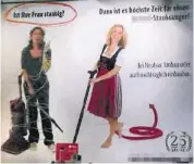  ??  ?? Sexistisch: Staubsauge­rwerbung.