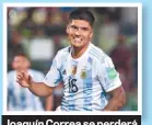  ?? ?? Joaquín Correa se perderá el Mundial por lesión.