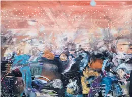  ?? COURTESY OF THE ARTIST AND KASMIN GALLERY, NEW YORK ?? Work by Ali Banisadr, including this 2020 oil on linen “Red,” is on view at Wadsworth Atheneum Museum of Art in Hartford.