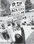  ?? DAVID ZALUBOWSKI, AP ?? A demonstrat­ion in Aurora, Colo., on Thursday.