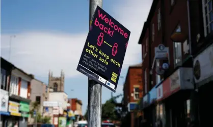  ??  ?? A street sign in Rochdale. The government has imposed new restrictio­ns on 4 million people across Greater Manchester and parts of Lancashire and West Yorkshire. Photograph: Lynne Cameron/EPA