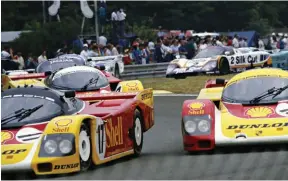  ??  ?? Below left: Porsche 962C at Le Mans 1988: Hansjoachi­m Stuck, Klaus Ludwig and Derek Bell drove to a fine second place overall