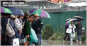  ?? ?? BROLLY BAD LUCK Fans forced to take cover
