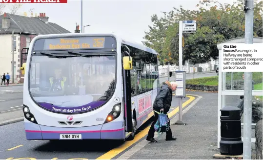  ??  ?? On the buses Passengers in Halfway are being shortchang­ed compared with residents in other parts of South