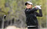  ?? LYNNE SLADKY / AP ?? Lydia Ko of New Zealand watches her shot from the third tee Sunday during the final round of the LPGA CME Group Tour Championsh­ip in Naples, Fla.