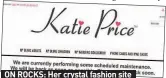  ??  ?? ON ROCKS: Her crystal fashion site