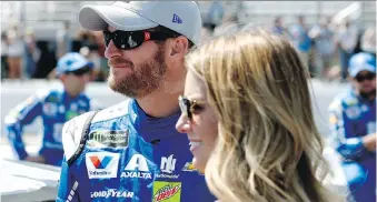  ?? JEFF ZELEVANSKY/ GETTY IMAGES. ?? Dale Earnhardt Jr.’s wife Amy says they are “very blessed” he is healthy after an injury last season.