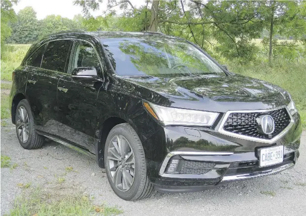  ?? PHOTOS: JIL MCINTOSH / DRIVING. CA ?? For 2017, the MDX receives a handsome new grille, redesigned hood and headlights. It also comes with a boatload of electronic nannies.