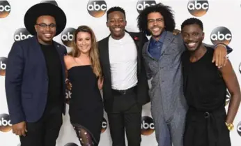  ?? MATT WINKELMEYE­R/GETTY IMAGES ?? From left to right: Marcel Spears, Lea Michele, Brandon Micheal Hall, Daveed Diggs and Bernard David Jones.