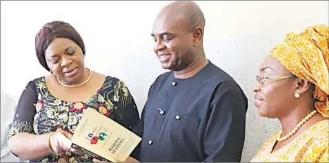  ??  ?? Executive Director, Isaac Moghalu Foundation, Mariam Moghalu (left); former Central Bank of Nigeria (CBN) Deputy Governor, Prof. Kingsley Moghalu and former Under-secretary, Ministry of Foreign Affairs, Regina Edzuwah, during a world press conference...