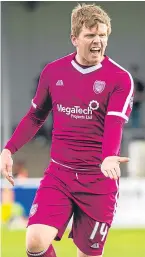  ??  ?? Ryan McCord will be missing for Arbroath today after suffering a hamstring injury.