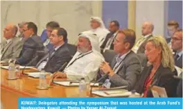  ??  ?? KUWAIT: Delegates attending the symposium that was hosted at the Arab Fund’s Headquarte­rs, Kuwait. — Photos by Yasser Al-Zayyat.