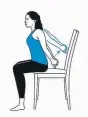  ??  ?? A seated stretch can help open the shoulders.