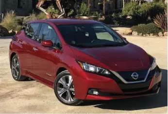  ?? NORRIS MCDONALD/TORONTO STAR ?? The 2018 Nissan Leaf has a 110 Kw electric motor that makes 147 horsepower and 236 pound-feet of torque.